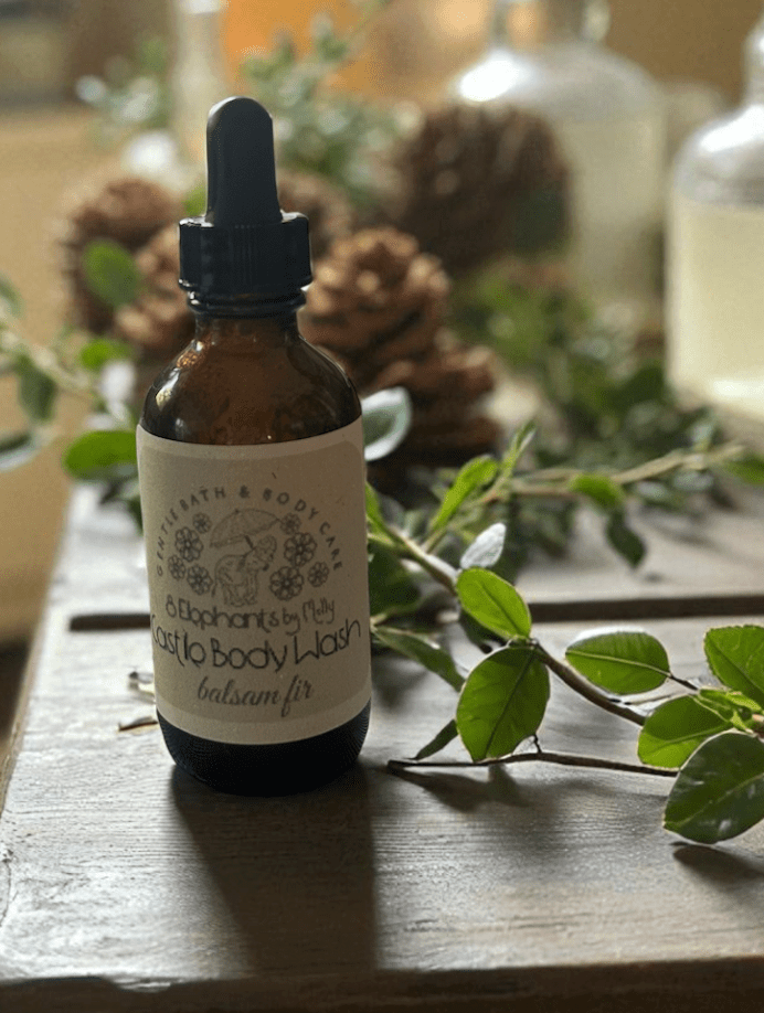 Balsam Fir Mineral Castile Body Wash 2oz Dropper - 8 Elephants by Molly