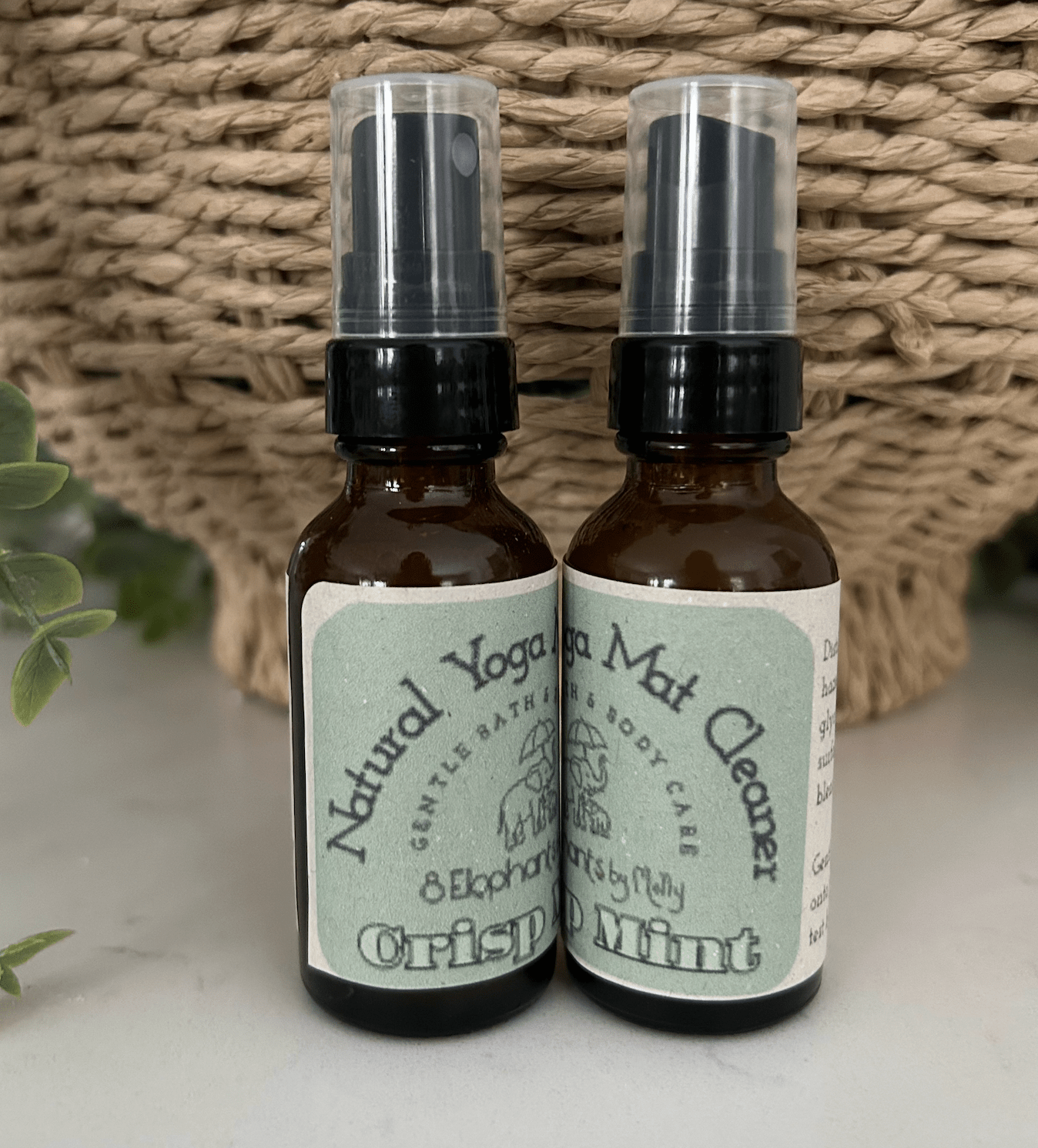 Crisp Mint Seasonal Natural Yoga Mat Cleaner - 8 Elephants by Molly