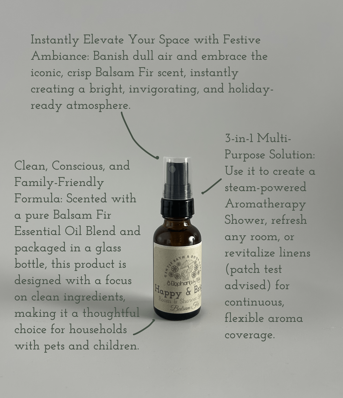Happy & Bright Balsam Room and Shower Spritz - 8 Elephants by Molly