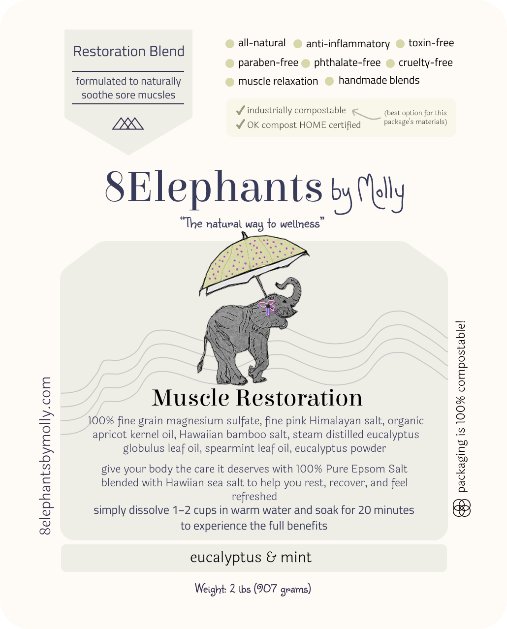 Muscle Restoration Blend - 8 Elephants by Molly