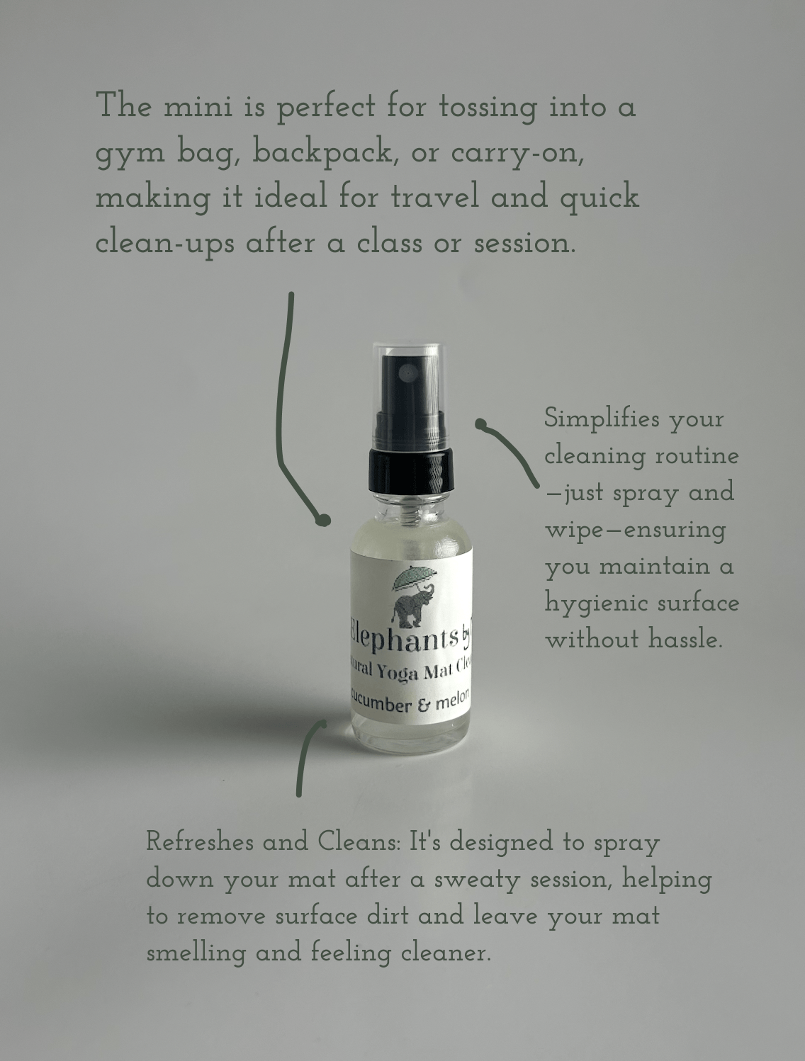 Yoga mat cleaner cucumber & melon (mini) - 8 Elephants by Molly