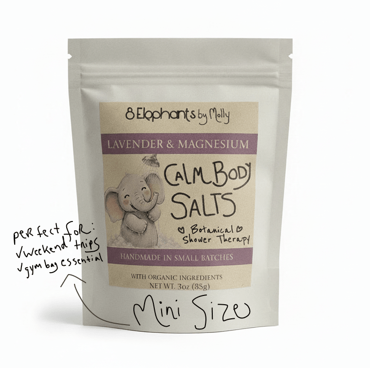 Calm Body Salts for Athletic Sports Recovery & Travel - 8 Elephants by Molly