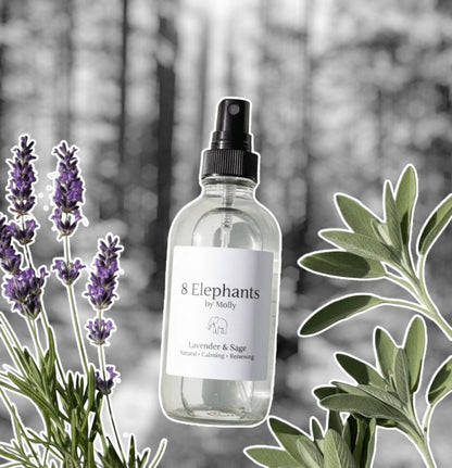 Lavender & Sage Yoga Mat Spray 4oz - 8 Elephants by Molly