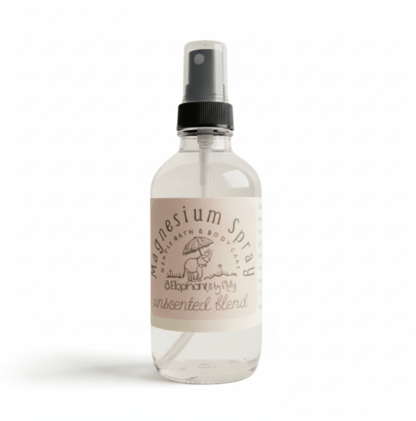Magnesium Mist 4oz Spray in Lead-Free Glass Bottle - 8 Elephants by Molly