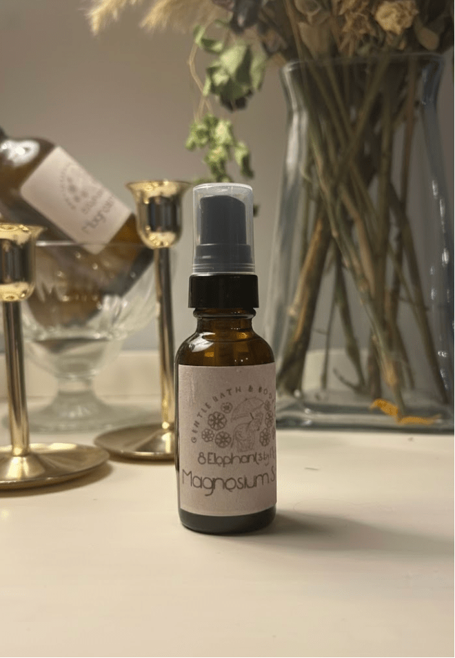 Magnesium Spray 1 oz Glass Spray Bottle (mini) Extra - Strength - 8 Elephants by Molly