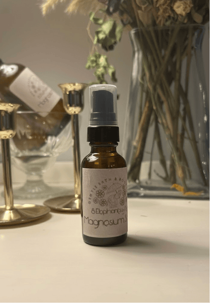 Magnesium Spray 1 oz Glass Spray Bottle (mini) Extra - Strength - 8 Elephants by Molly