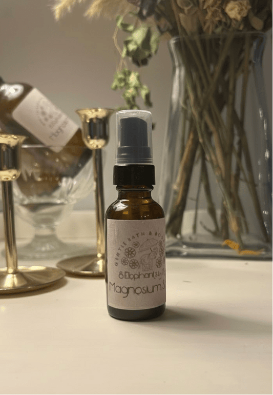 Magnesium Spray 1 oz Glass Spray Bottle (mini) Extra - Strength - 8 Elephants by Molly
