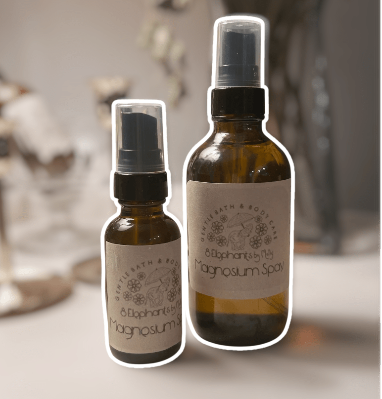 Magnesium Spray 1 oz Glass Spray Bottle (mini) Extra - Strength - 8 Elephants by Molly