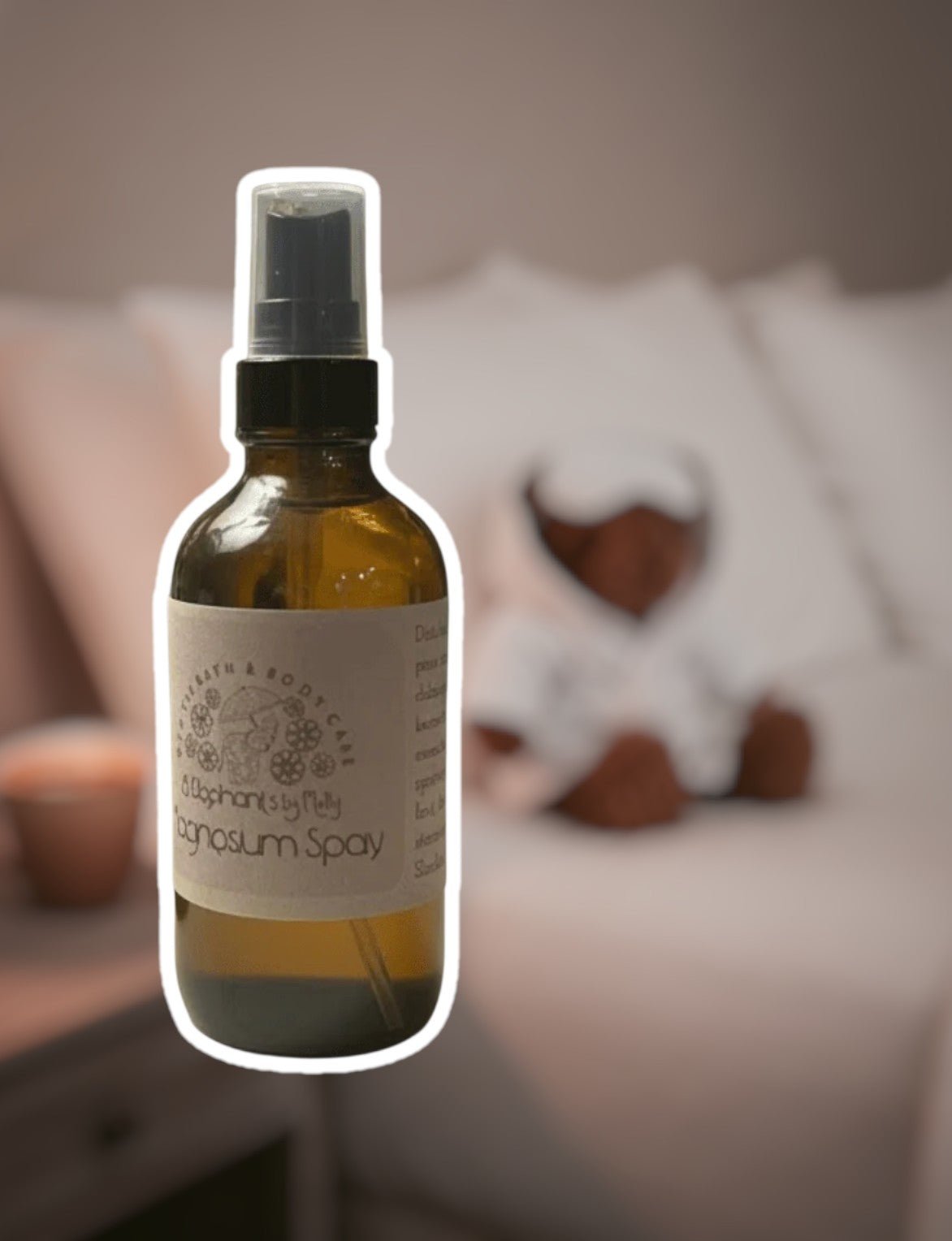 Magnesium Spray 4 oz Glass Spray Bottle - 8 Elephants by Molly