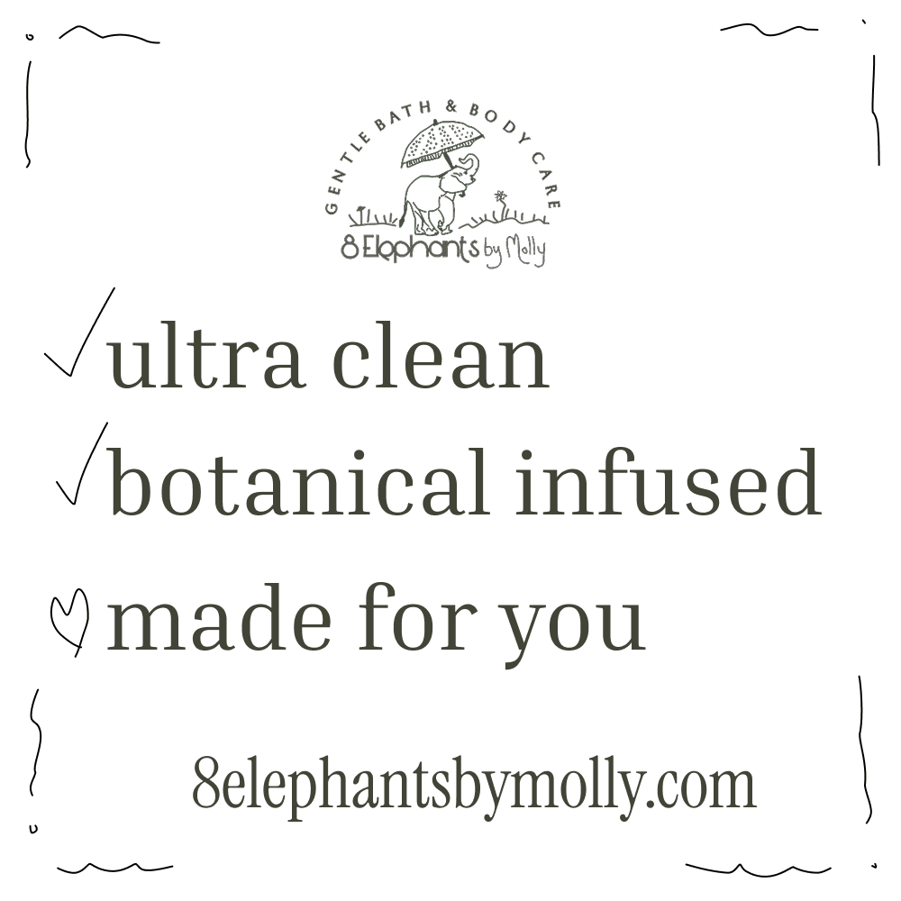 Organic Herbal Tea Bath 4 oz Glass Jar - 8 Elephants by Molly