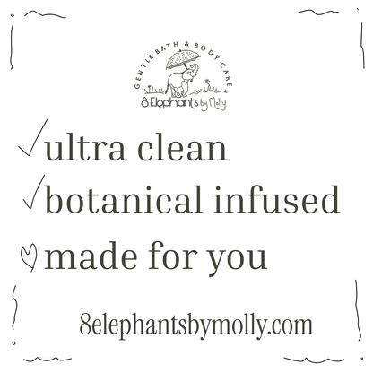 Organic Herbal Tea Bath 4 oz Glass Jar - 8 Elephants by Molly