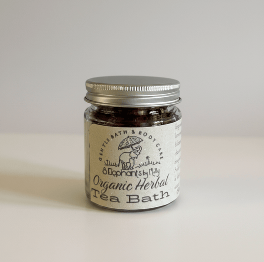 Organic Herbal Tea Bath 4 oz Glass Jar - 8 Elephants by Molly