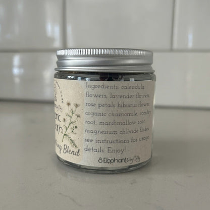 Organic Post - Partum Herbal Sitz Bath 4 oz Glass Jar - 8 Elephants by Molly