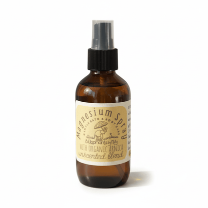 Sports Recovery Extra-Strength Magnesium Mist 4 oz in Lead-Free Glass Bottle - 8 Elephants by Molly
