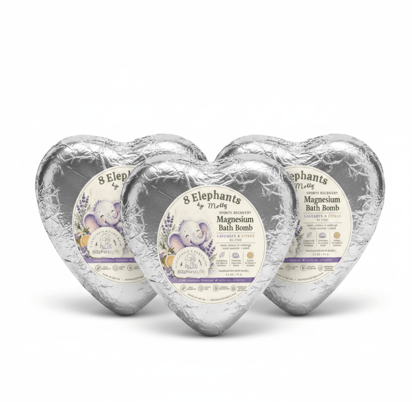 Sports Recovery Magnesium Bath Bomb Single | Recovery Trio - 8 Elephants by Molly