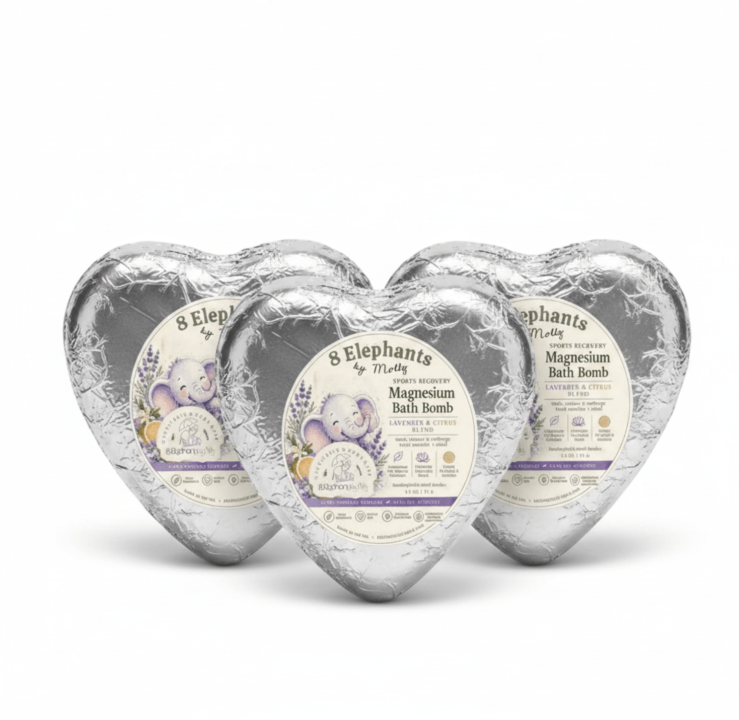 Sports Recovery Magnesium Bath Bomb Single | Recovery Trio - 8 Elephants by Molly